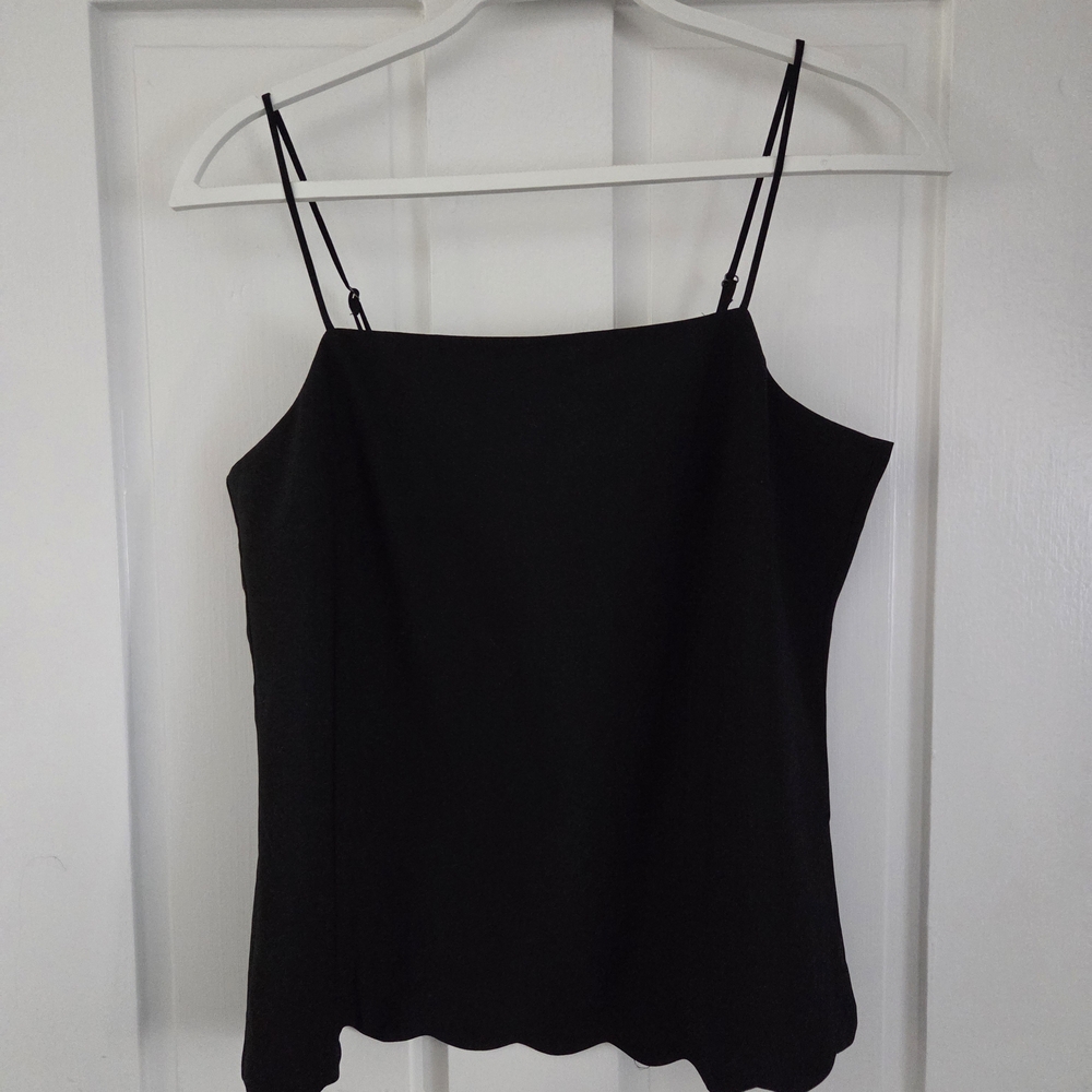 J. Crew Black Scalloped Edge Camisole Top